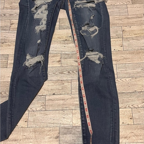 American Eagle Next Level Stretch Jegging Distressed Women 00 Regular Denim - Picture 4 of 11